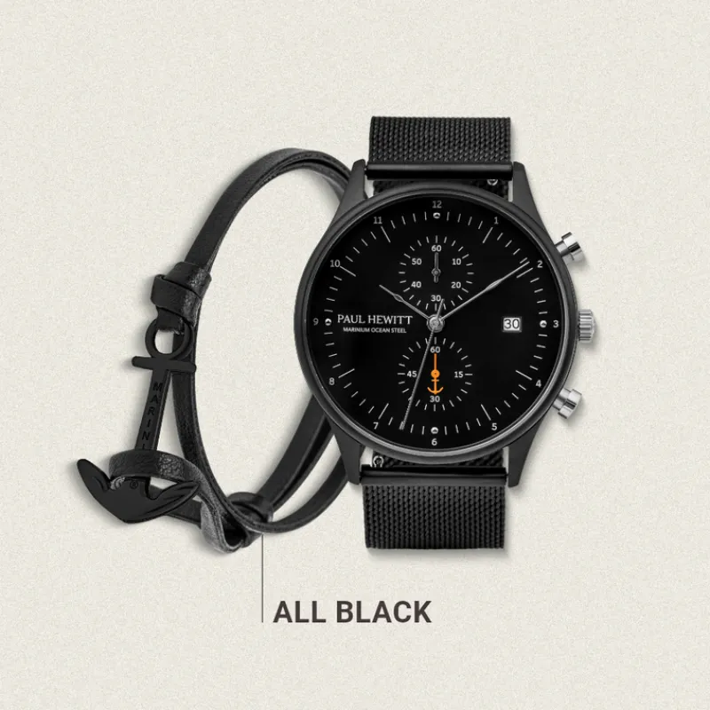 PAUL HEWITT Quartzuhren | Sets>All Black Bundle
