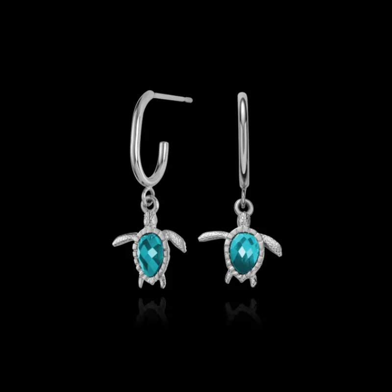 PAUL HEWITT Ohrringe>Turtle Aquamarine Hoops