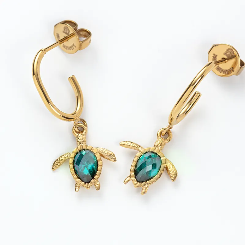 PAUL HEWITT Ohrringe>Turtle Aquamarine Hoops